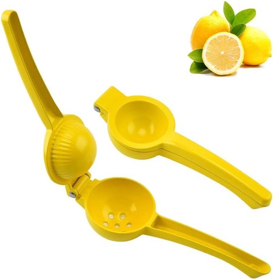 1 artikel - Citroenpers - Handmatige sapcentrifuge - Citruspers - Professionele handmatige sapcentrifuge (geel) van Merkloos