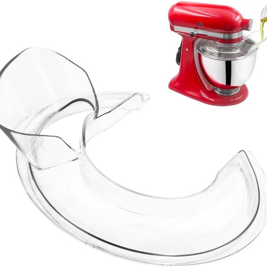 1 artikel - KitchenAid 4.5 Blender Spatbeschermer en Accessoires - KitchenAid 4.5-5QT Blender met Kantelkop en Stand - Voedselveilig Transparant Kunststof - Kantelbeschermer - 23*11,5*13cm - Spatbescherming voor Keuken en Bakken - Transparant van Merkloos