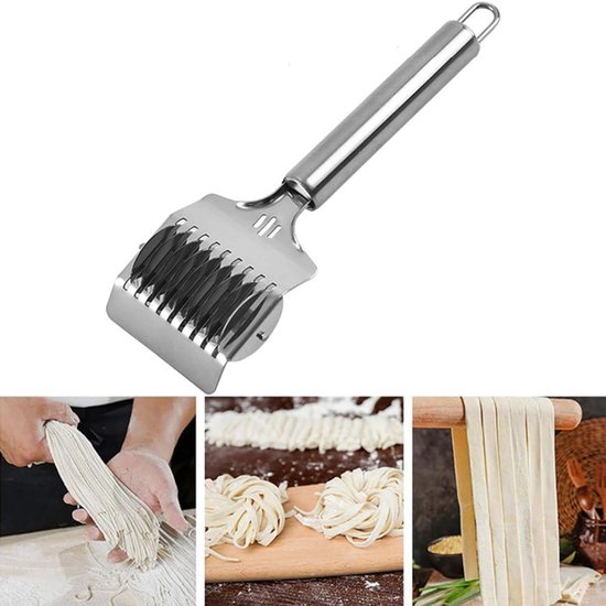 1 artikel - Pastamachine - Handmatige noedelroller - Spaghettimaker - Noedelsnijder - Knoflook-, gember- en kruidenmolen - Roestbestendig - Duurzaam - Zilver - Geschikt voor koken in de keuken van Merkloos