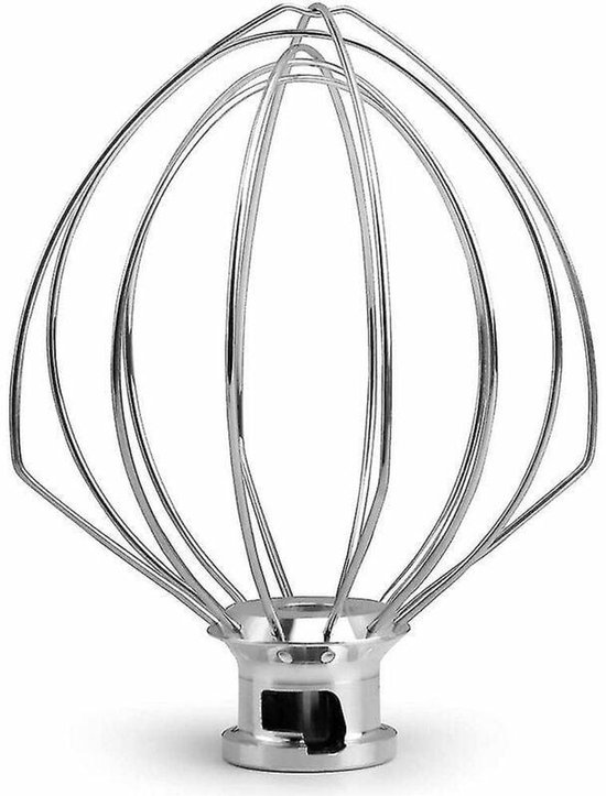 1 Roestvrijstalen Opzetstuk Eierklopper voor KitchenAid mixers, ideaal voor het maken van taart, slagroom, mayonaise en andere luchtige mengsels. 12-draads ontwerp voor efficiënt kloppen en luchtopname. Geschikt voor modellen tot 5 pint. van Merkloos