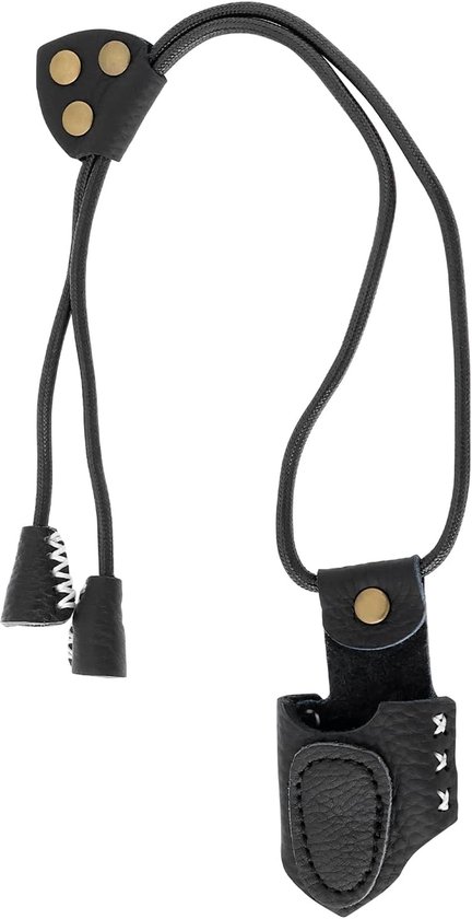 1 ST Boogschieten Duim Ring PU Lederen Duim Guard Ring met Touw Lengte 30 cm voor Beginnende Boogschieten Boogschieten Competitie Training Zwart