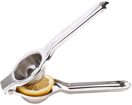 1 stuk - Citroenpers - Pers - Multifunctioneel - Sapcentrifuge - Handmatige citroenpers - Geschikt voor het persen van citroenen, sap maken in huis - 20*6,5*5 cm - Zilver van Merkloos