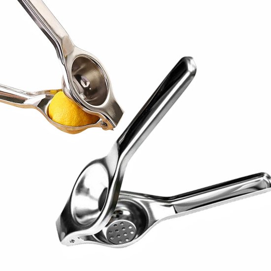 1 stuk handmatige roestvrijstalen citroensapcentrifuge - Stevig en duurzaam - - Handmatige Citroenpers - Lemon squeezer - Citrusknijper -- 20 * 5 * 3 cm - Geschikt voor het thuis persen van vers fruit zoals citroenen - Zilver. van Merkloos