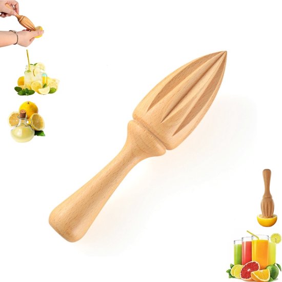 1 stuk - Houten citruspers - Handmatige citroenpers - Draagbare fruitpers - Keukengereedschap voor het persen van sap - Handmatige citroenpers - Geschikt voor dagelijks gebruik thuis, in bars, cafés en restaurants
