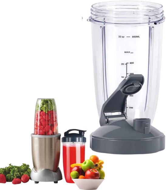 1 stuk - Vervangende blenderbeker voor sapcentrifuge - met maatverdeling - beker voor keukenmachine - sapreservoir - 23*21*13 cm - geschikt voor blenders tot 900 W - transparant]
