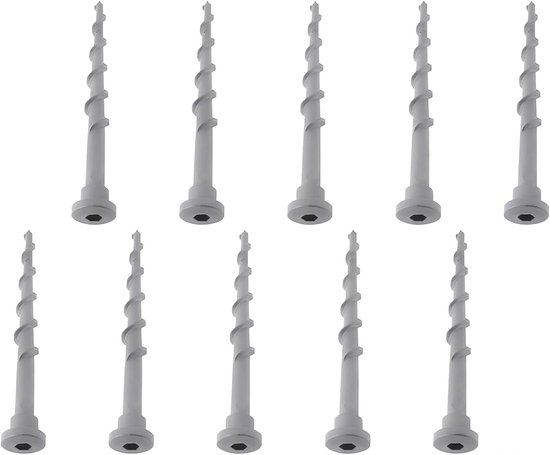 10-delige ankerschroevenset voor terrein en basis, schroef voor laadstation voor grasmaaiers, grondanker, compatibel met automatische grasmaaiers, 13,7 cm