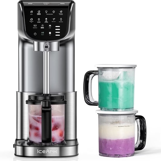 10-in-1 Automatische IJsmachine – Maak IJscréme, Gelato, Sorbet, Milkshake, 3 Pints, Borstelloze Motor, Vaatwasserbestendig, Eén-Knop Opslag, Roestvrij Staal & Zilver