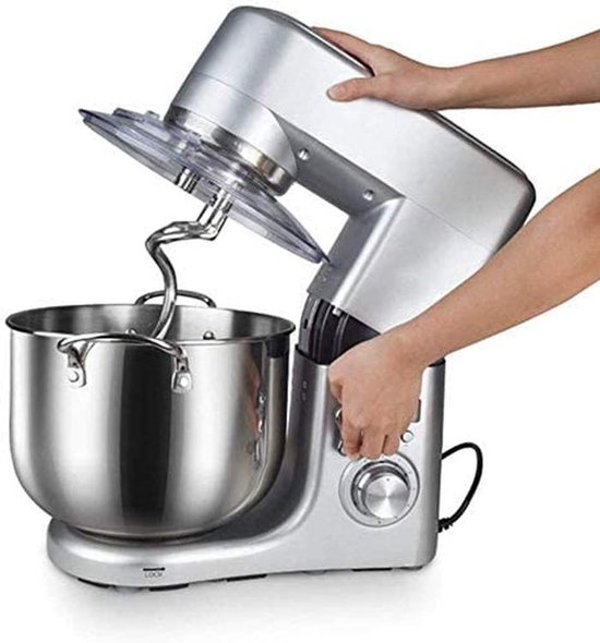 10 Litres 6 Speed Impulse Control LED Display K Scoop Dough Hook Hand Mixer + Baking Tray - MK-6043