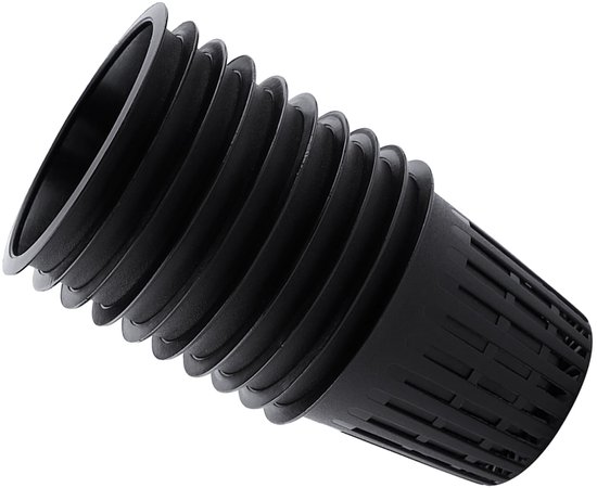 10 pieces heavy duty mesh pot net cup heavy duty hydroponics plants mesh pot plastic basket garden plant clone, Black, Modern