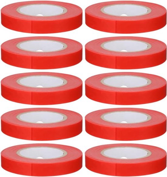 10 Rollen Plantband van PVC voor Plantbinding en Elastische Bindmachines - Rood, Duurzaam en Flexibel