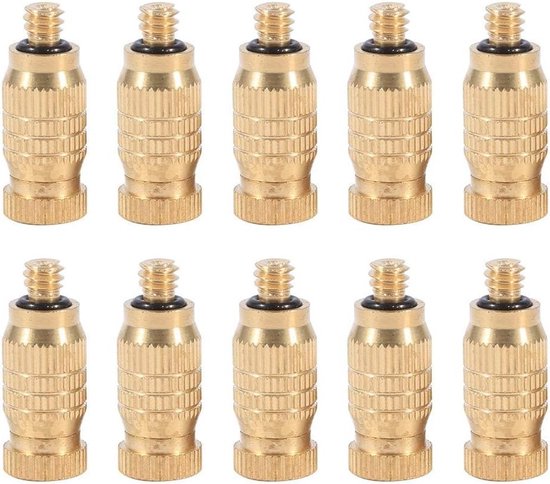 10 Stuks Draad Messing Mist Sprayer Nozzles - Vernevelaar Kop voor Tuin en Verfrissing