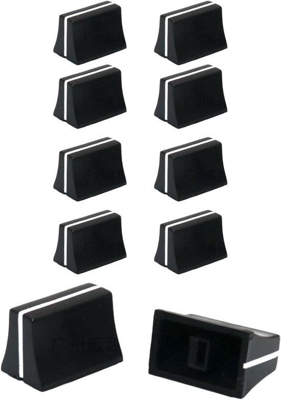 10 stuks Fader Caps voor Pioneer DJM350, 400, 500, 700, 750, 800, 850, 900NEXUS, 900SRT, 900NXS2, 2000, 2000Nexus Fader Caps Knop Fader Mixer Eenvoudig te installeren, Zwart
