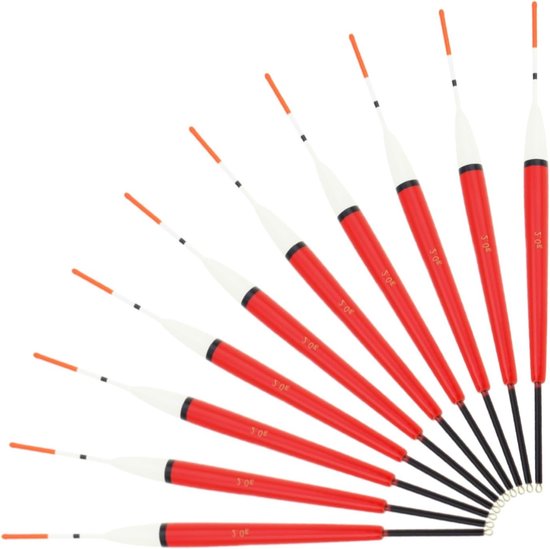 10 Stuks Rode Vissen Floats 2G Lichtgewicht, Drijvers Set voor Vissen, Vissers Tackle en Accessoires van Merkloos