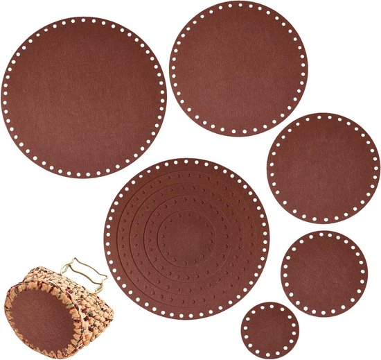 10 Stuks Vilt Basket Bodems in 5 Maten, Plat Rond voor DIY Mand, Haakopslag en Weefprojecten, 10-30 cm van Merkloos