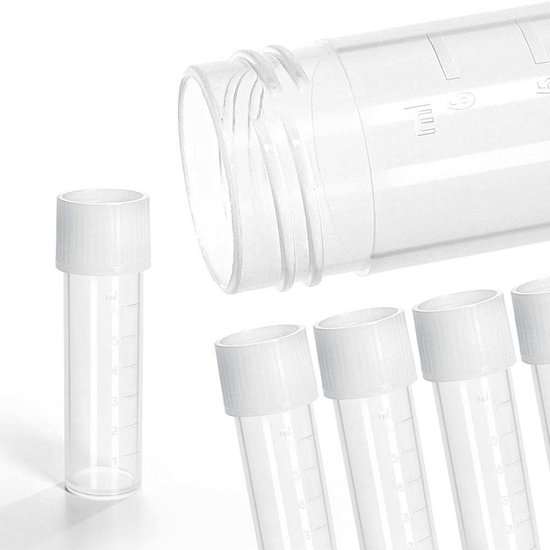 100 stuks Centrifugebuizen met Schroefdop 8 ml PP Transparant