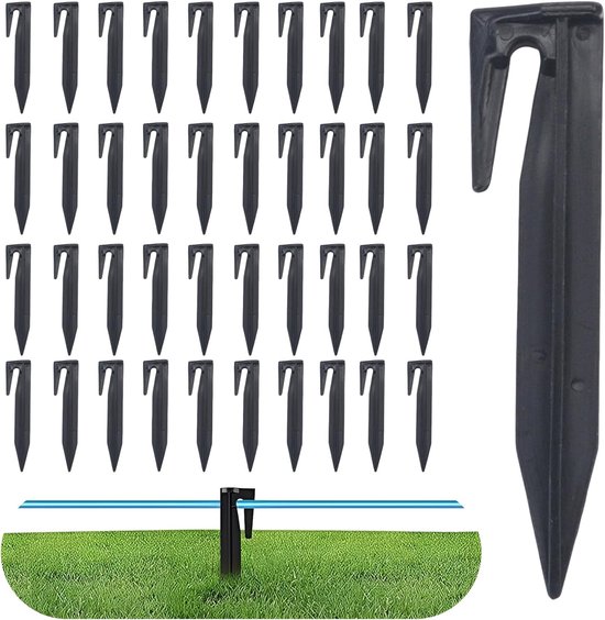 100 stuks haringen voor robotmaaier, begrenzingskabel, grasmaaier, accessoires, grondankers, haringen, grondpennen, nagelbegrenzingsdraad, kabel, compatibel met Bosch Gardena Worx
