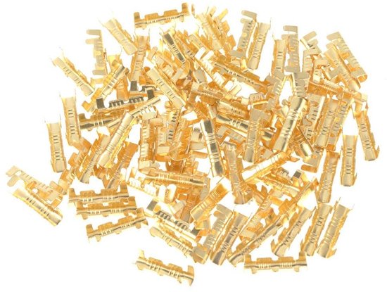 100 Stuks Messing Butt Connectors voor Elektrische Draad - Crimpverbindingen voor 0.5-1.5mm Draad, Betrouwbare Aansluitingen en Duurzame Verbindingen