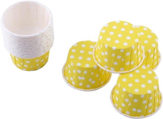 100 Stuks Papieren Cupcakevormpjes in 8 Kleuren, Decoratieve Muffin Bakvormen voor Bakken van Merkloos