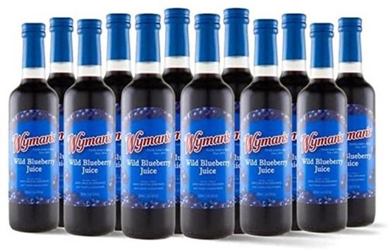 100% Wild Blueberry Juice - Glasfles 500ml - Geen Toegevoegde Suikers