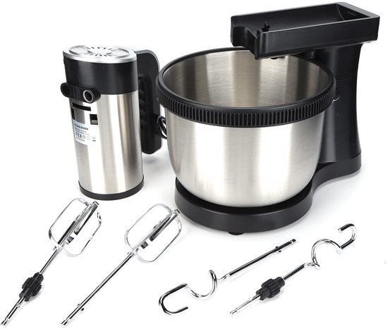 1000W Electric Egg Whisk, 5 Speed 2-in-1 Hand Mixer Detachable Stainless Steel Mixing Bowl Stand Mixer for Making Cream Pie, Cookies, Eggs van Acekool