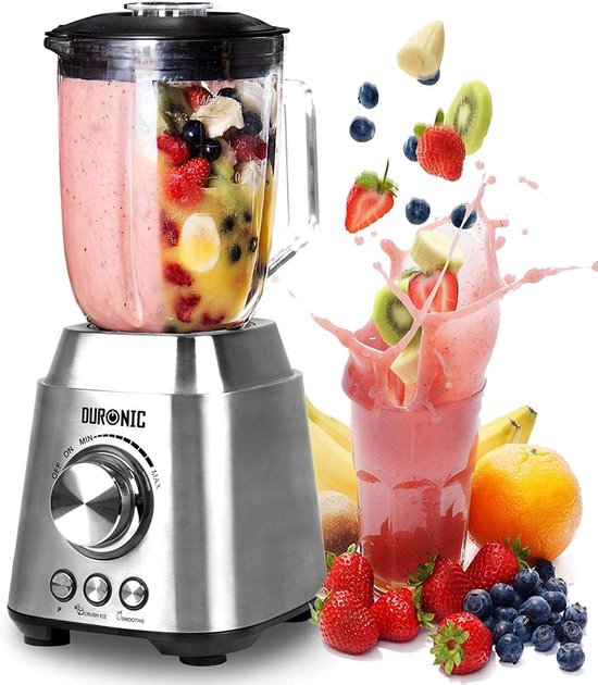 1000W Smoothie Blender met 1,5 Liter Glas Maatbeker | Ideaal voor Shakes, IJs en Soups | 3 Snelheidsinstellingen | Eenvoudig Schoon te Maken