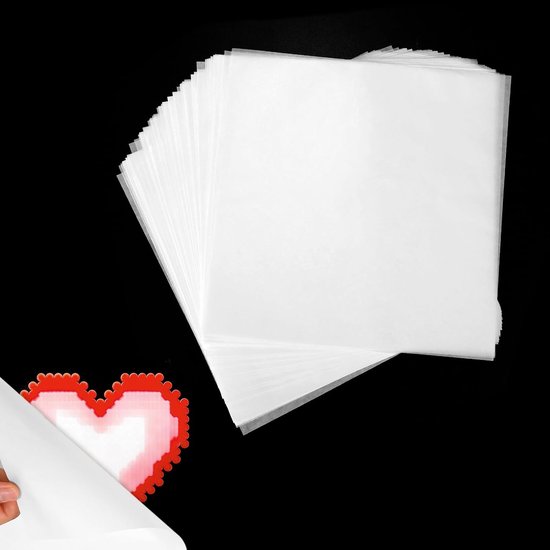 100st 20x20cm Strijkpapier voor Knutselprojecten met Kralen | Vierkant Wit Strijkpapier voor Gesmolten Kralen Accessoires voor het Maken van Kralenknutselwerk