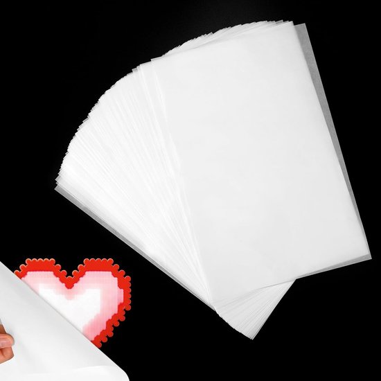 100st 30x20cm Strijkpapier voor Knutselprojecten met Kralen | Vierkant Wit Strijkpapier voor Gesmolten Kralen Accessoires voor het Maken van Kralenknutselwerk
