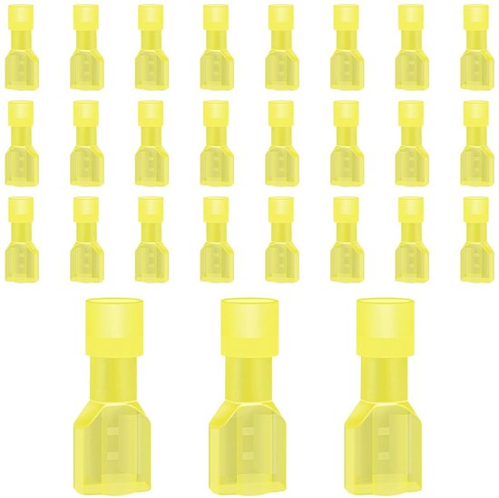 12-10 AWG Geïsoleerde Kabelschoenen, 60 Stuks, Nylon Stekkerverbindingen, Platte Stekkers, Auto Elektrische Verbindingen en Aansluitingen