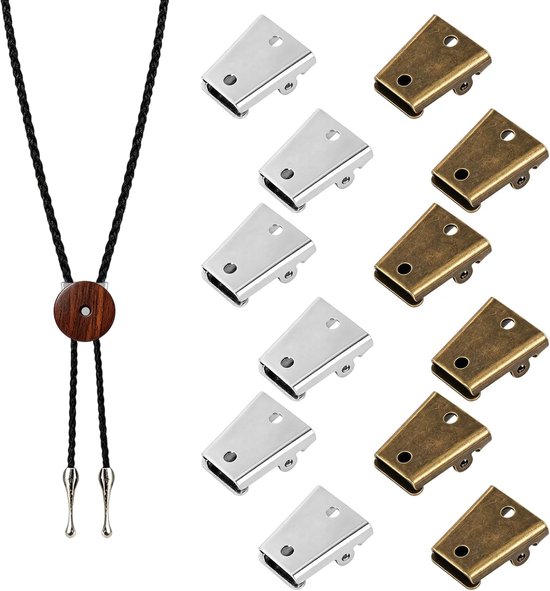 12 Bolo-Das-Schuifsluitingen DIY-Kettingen Sieradenmaken 2 Kleuren | Premium Metalen Bolo-Das-Schuiven met Veilige Sluiting voor DIY-Kettingen Knutselprojecten Sieradenmakers en Reparaties