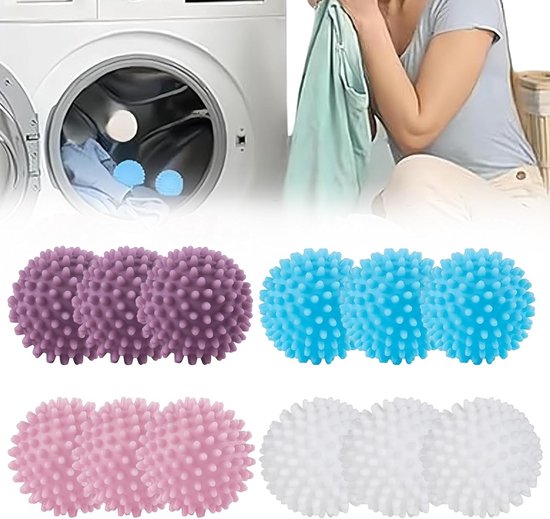 12 Herbruikbare Droogballen voor de Wasdroger - Perfect voor Wassen van Kleding, Donsjassen en Beddengoed