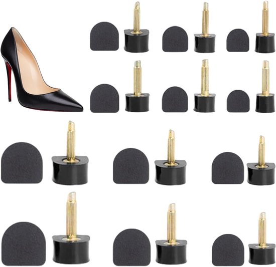12 Paar Reserve Hakken, Hoogtepunten voor Hakken, Reparatie en Bescherming van Hakken, Herbruikbare Hakken Pads, Zwart, Universele Pasvorm van Merkloos
