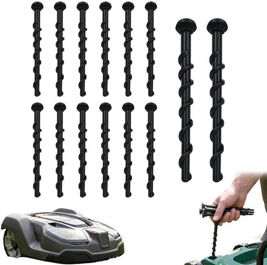 12 stabiele grondschroeven voor robotmaaier, laadstation en garage, 13,7 cm, universele verankeringshaken voor gazon, compatibel met alle robotmaaier-modellen