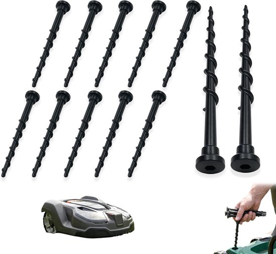 12 stuks stabiele grondschroeven voor robotmaaier, laadstation en garage
