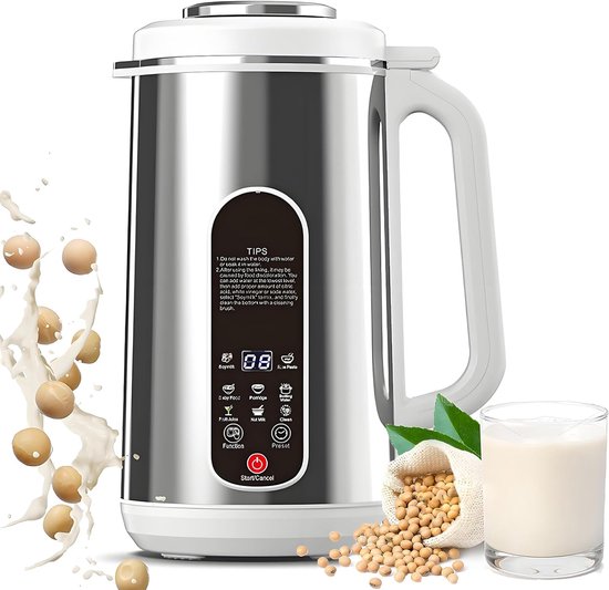 1.2l Soja Milk Machine, Juicer Noot Milk Maker Met 12-mes Snijder, 24 Uur Timer En Houd Warm, Vertraging Start & Auto Clean, Plant Milk Machine Voor Soja, Amandel En Plantaardige Melk van Merkloos