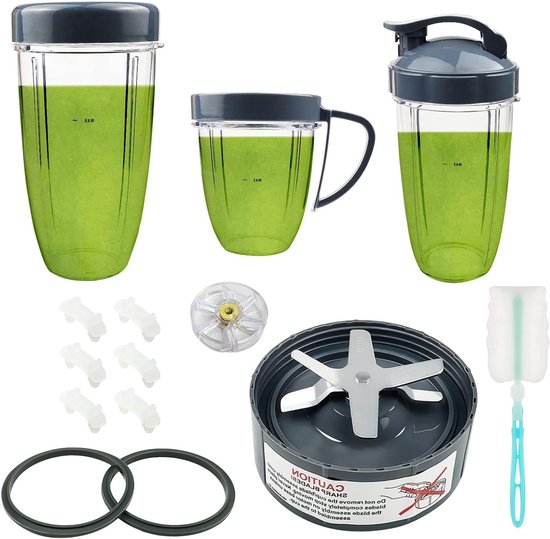 14 Stuks Vervangende Onderdelen voor Blender met Extractor Mes en Bekers, Inclusief Dichting en Tandwiel voor 600w en 900w Series van Merkloos