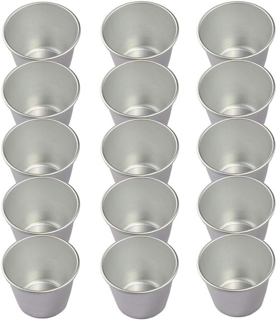 15 Stuks Puddingvormen, Antiaanbak Puddingbekers en Eitartvormen, Duurzame Mallen voor Zoete en Hartige Gerechten maken