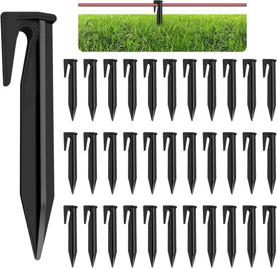150 stuks bevestigingspinnen voor perifere kabels, grasmaaier, grondpennen voor robotmaaier, haken, accessoires voor kabels voor het definiëren van tuinoppervlak