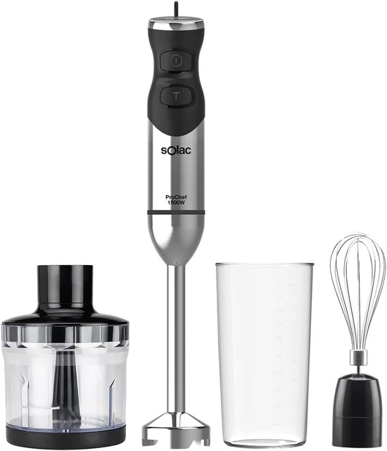 1500W Staafmixer met Turbo-functie en Accessoires - Ergonomisch Ontwerp
