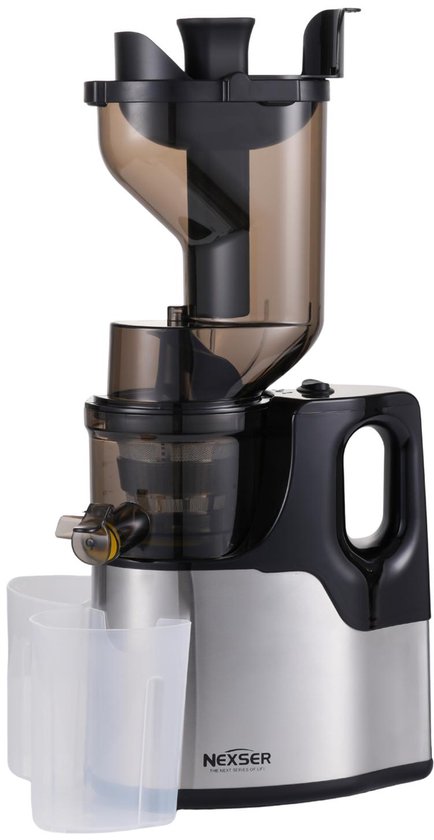 150W Slow Juicer – Slowjuicer voor Groenten & Fruit - XXL – RVS Mes & Zelfreinigend – Zilver van Nexser