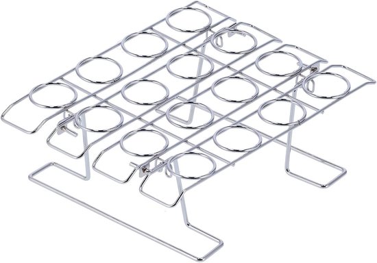 16-Holes IJsje Houder - Vouwbare IJsstaander voor Trouwen, Feestjes en Evenementen, RVS Cupcake Stand en Snack Display van Merkloos