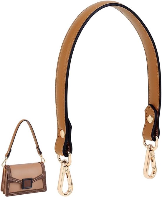 18 Inch Leren Tasriem, Korte Portemonnee Riempje voor Onderarm Tassen met Gouden Gespen voor Vrouwen, Ideaal voor Handtas en Schoudertas Reparatie