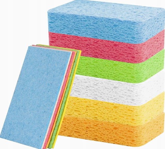 18x Keukenspons Cellulose - Zonder Krassen, Sterk & Absorberend