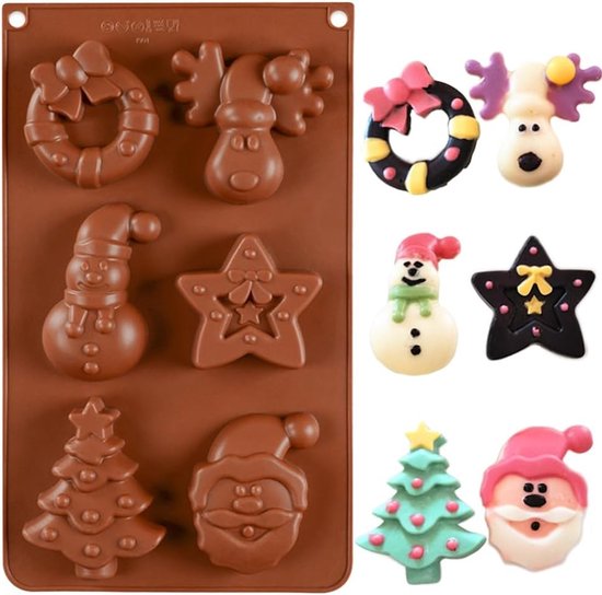 1Pcs Kerst Silicone Mallen voor Taarten, Brood en Chocolade - Niet-plakkerige Bakvormen voor Cupcakes en Bonbons