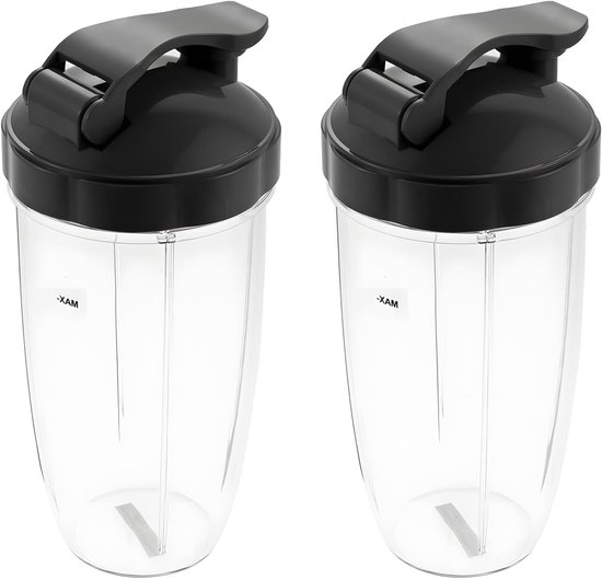 2-delige Vervangset voor 32 OZ Juice Extractor Bekers met Deksel, Geschikt voor Nutribullet 900W/600W, Perfect voor Smoothies en Sapextractie