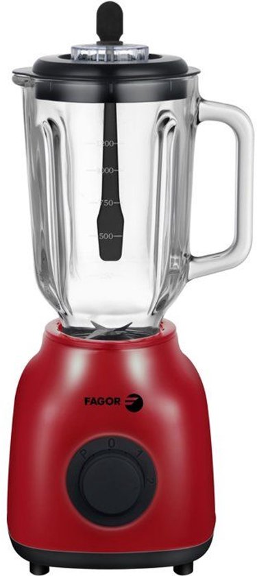 2-in-1 blender - FAGOR - FGB2153 - 400 W - 1,5 L glazen mengkom met maatverdeling - Rood