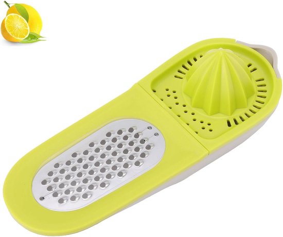 2-in-1 Citruspers en Rasp - Rasp met Opvangbak - Handmatige Citroenpers - Compacte Fruitpers - Vruchtenpers - Handig en Compact 2-in-1 Design van Merkloos