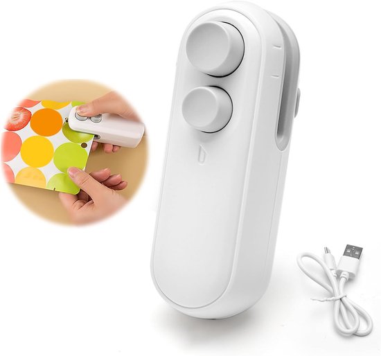 2-in-1 Foil Lasmachine met Snijfunctie, Draagbare Accu Vacuum Sealer voor Plastic Tassen, Compact en Magnetisch Ontwerp voor Efficiënt Lassen van Merkloos