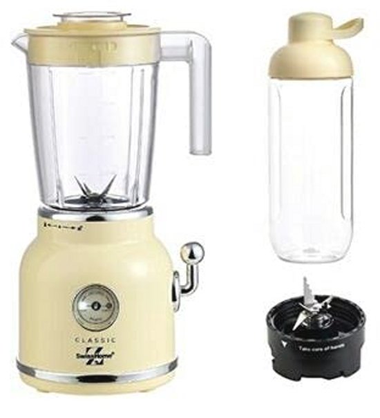 2-in-1 Frullatore 800 ml - Gele Blender met Glazen Kom van Merkloos