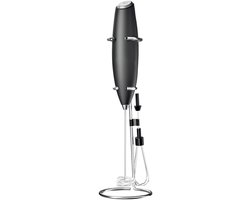 2-in-1 melkopschuimer voor koffie - Duurzame handopschuimer, elektrische drankmixer, mini-elektrische garde voor koffie, matcha, eieren, enz. (Standaard, zwart) van Merkloos