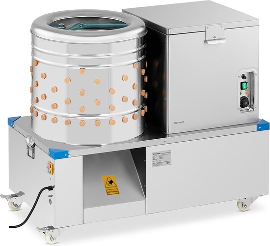 2-in-1 Plukmachine en broeiketel voor pluimvee - trommel 55 cm - 3 - 4 kippen per min - Wiesenfield